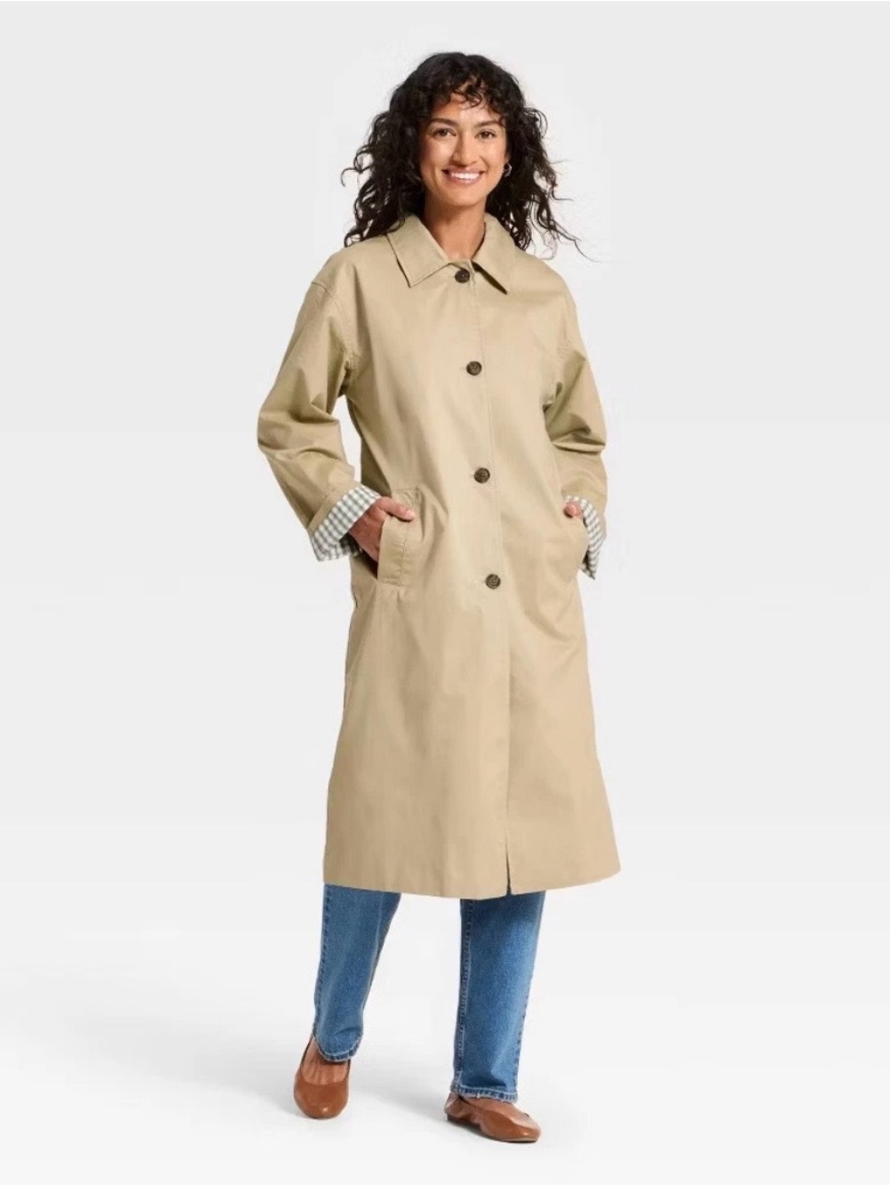 Universal Thread Women's Twill
Trench Coat Long Sleeve Side
Pockets Cotton NWT